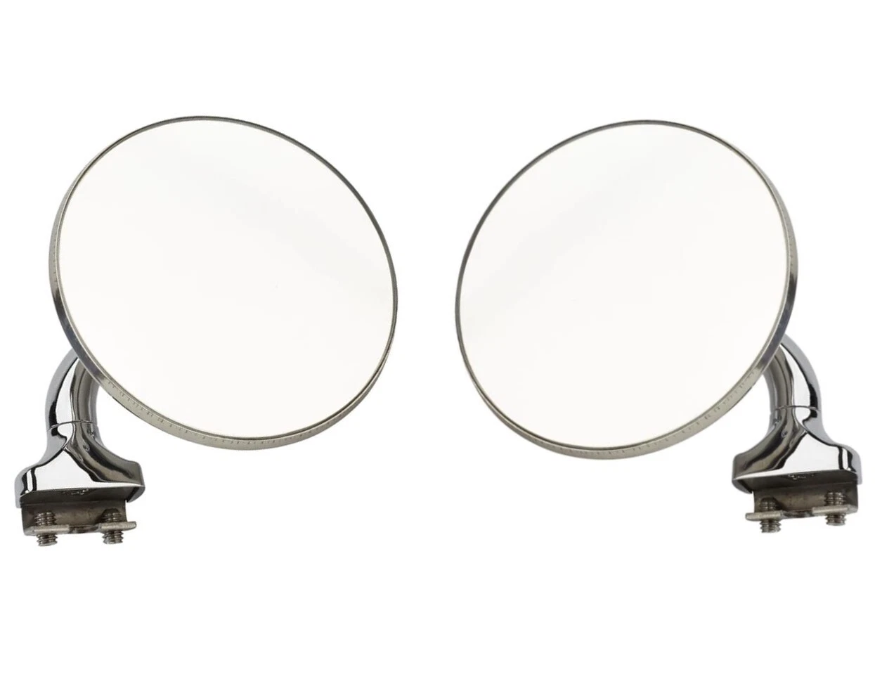 Universal 4" Peep Mirrors Stainless Steel Pair Hot Rod Street Rod VW Polished 2