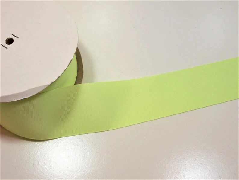 Wide Light Lime Green Grosgrain Ribbon 2 1/4" wide x 10 yards Schiff Limelite B8 - Image 3 of 4