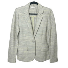 Cabi One Fine Day Lemon Zest Tweed Single Buttoned Blazer Style 713 Sz 8