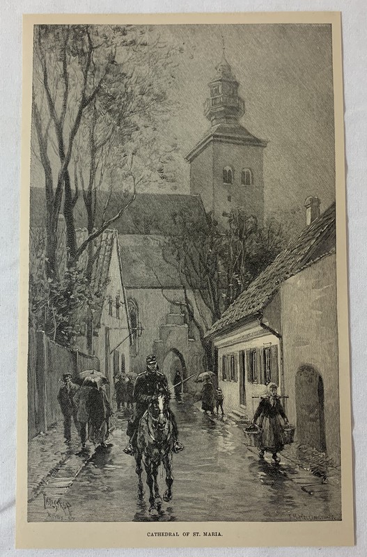 1889 magazine engraving ~ CATHEDRAL OF ST MARIA Visby,Gotland,Sweden