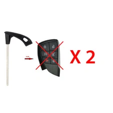 2 AKS KEYS Uncut Blade Emergency Insert Key Replacement for Chevrolet GMC -HU100