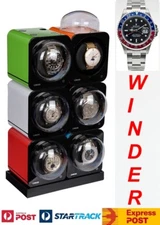 BOXY Fancy Brick Automatic Watch Winder system for six watches-model:6FB-E2-CLRS