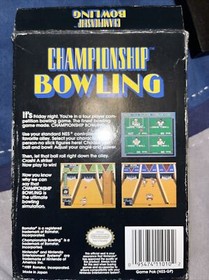 Championship Bowling NES REPAIRED, CLEANED, AND TESTED Box, Game,And Sleeve