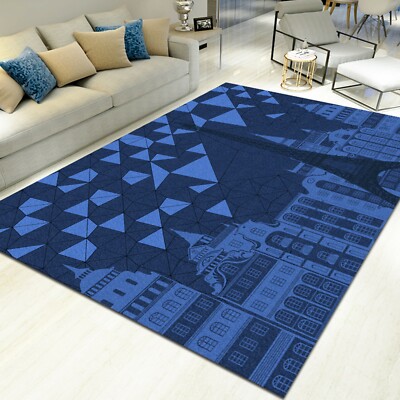 3D Blue Graphic City NAO2892 Game Rug Mat Elegant Photo Carpet Mat Fay