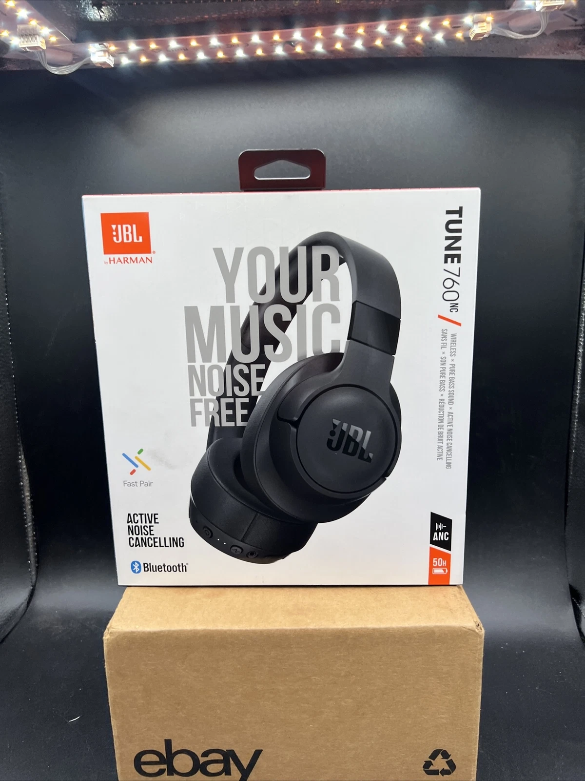 JBL Tune 760NC Wireless Noise Cancelling Over Ear Headphones Black NEW READ - Picture 1 of 5