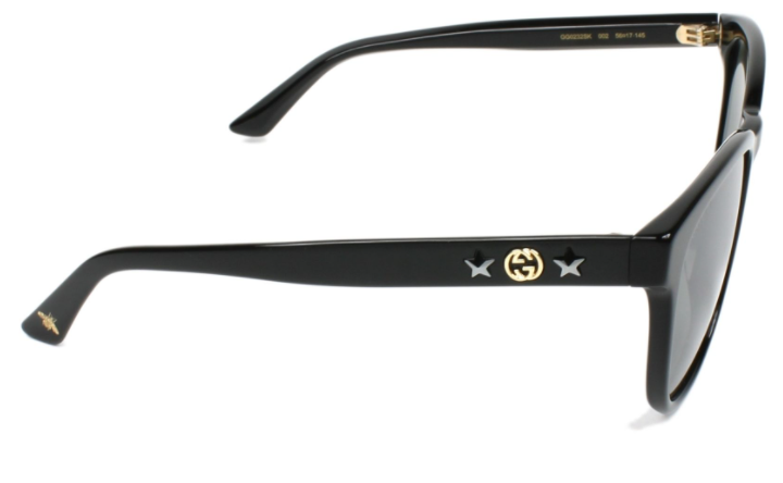 GUCCI GG0232SK 002 Black Grey/Square Mirrored lens Women's