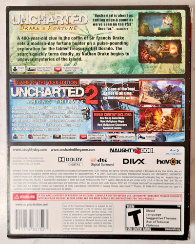 UNCHARTED DUAL PACK PLAYSTATION 3 PS3 VIDEO GAME NAUGHTY DOG HAVOK T 2010 - Picture 2 of 6