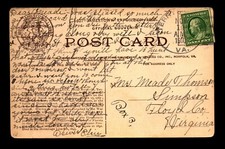 1910 Terrys…... Virgina Crisp Cancel Card DPO - L27852