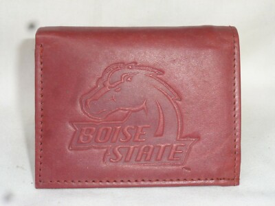 BOISE STATE BRONCOS Leather TriFold Wallet NEW dkb z lw