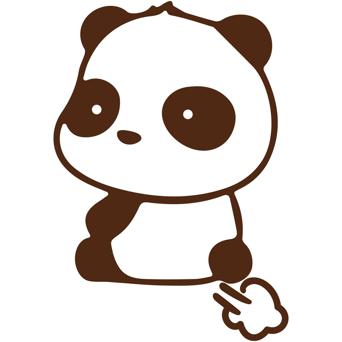 Die-cut sticker, Cute kawaii Panda cub sticker, whit