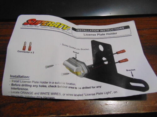 SUPPORT DE PLAQUE D'IMMATRICULATION UNIVERSELLE SUPERATV AVEC LUMIÈRE LED - Photo 4 sur 4