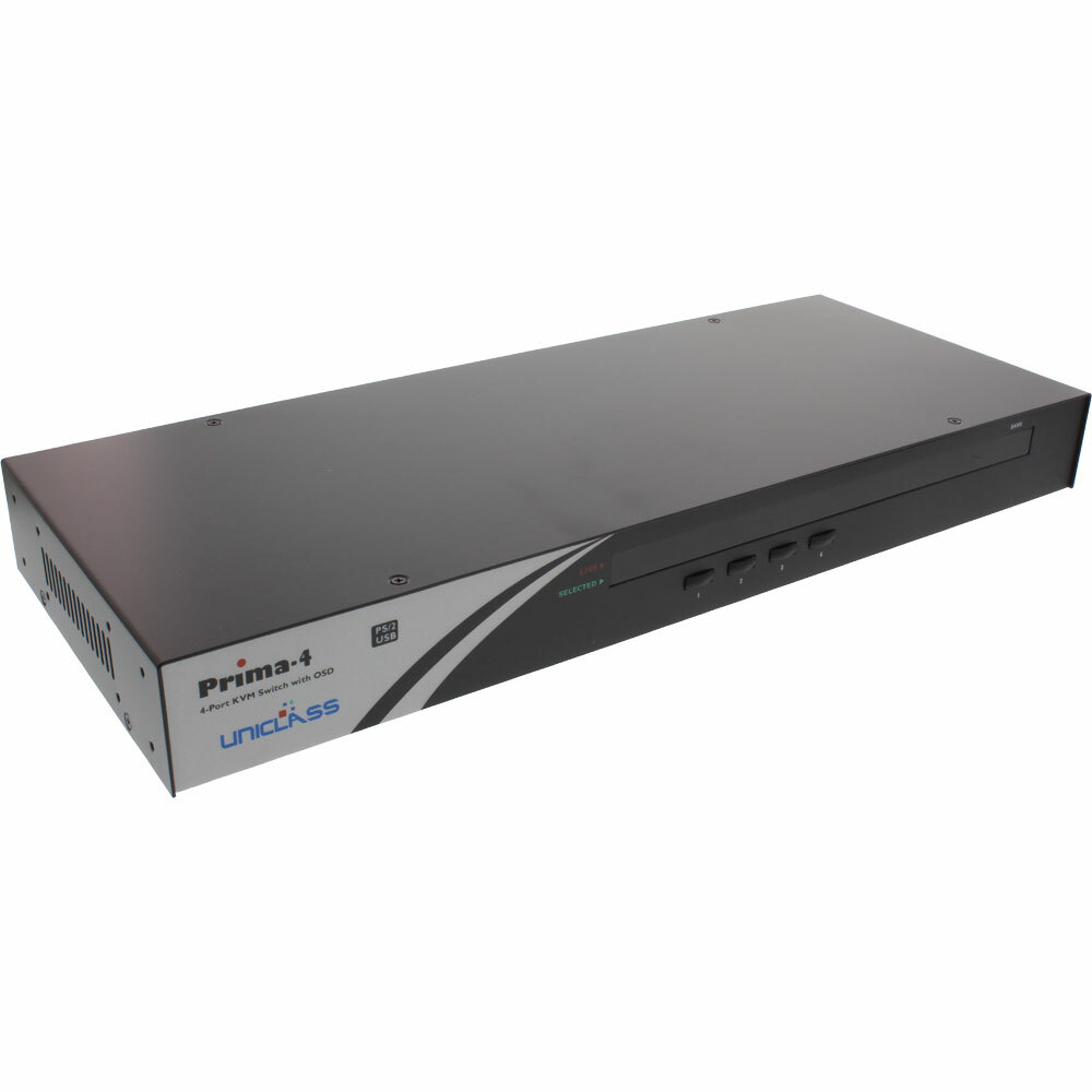 INL InLine® KVM Switch, 4 porte, USB-PS/2 VGA, OSD, 19", Kit cavi inclusi