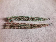 Handmade BOHO Dread Locks Fairy Braids Ponytail Holder Set 2 Greens Rust 20"