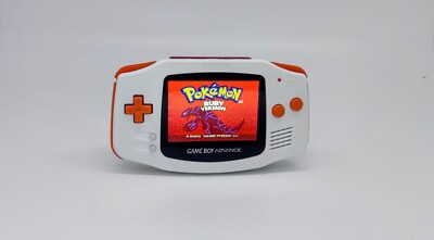 Nintendo Game Boy Advance GBA Off White LCD IPS V2 Backlight Handheld-Konsole
