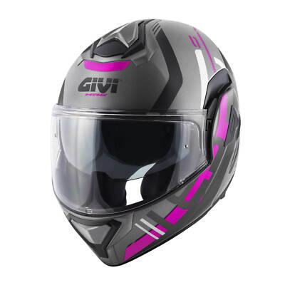 GIVI X30 Pulsar Lady Matte Titanium Black Fuchsia Modular Helmet