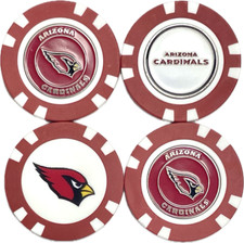 NFL Arizona Cardinals Golf Poker Chips with Double-Sided Ball Markers 4pk 