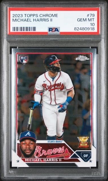 MICHAEL HARRIS II 2023 Topps Chrome #79 Rookie RC PSA 10 Atlanta Braves