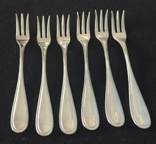 Orleans stainless flatware ORL9 lot of 6 cocktail forks 5 1/2” NM polished