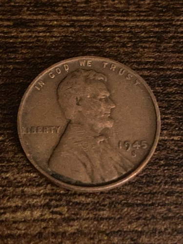 1945 San Francisco S Lincoln Wheat Penny Cent Actual Coin TK954*