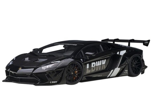 AUTOart Lamborghini Aventador Liberty Walk LB-Works Livery with Carbon Hood Limited Edition Model Car - Black (79244)