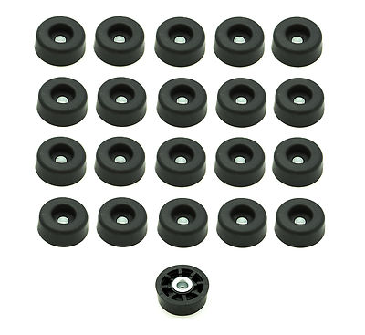 20 SUPER SOFT ROUND RUBBER FEET 1 INCH X 1/2 INCH  AMPS / CASES / US MADE