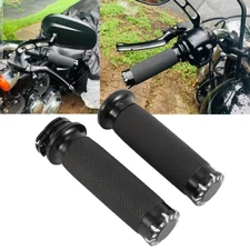 Black 1" Motorcycle Handlebar Hand Grips For Harley Electra Glide Ultra Classic