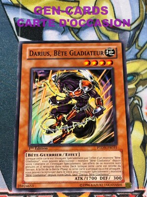 Yu Gi Oh Karte DARIUS, BETE GLADIATOR PTDN-FR031 NEAR MINT 1.Aufl.