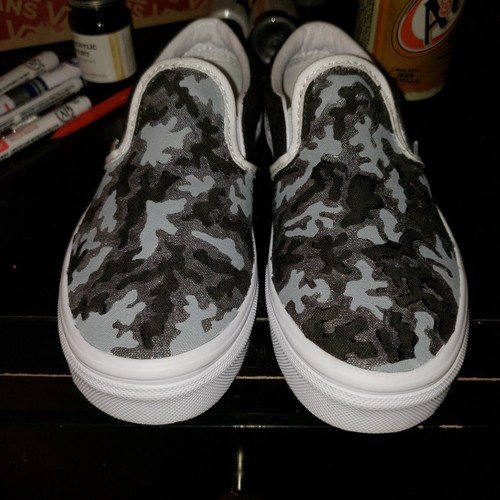 camo vans custom