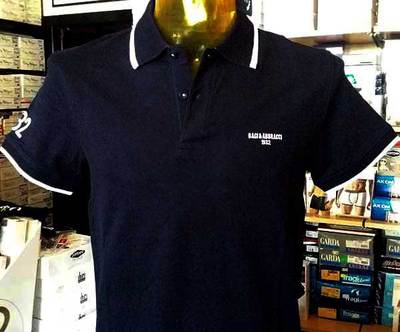Men's Polo Baci Abbracci With Front Logo And Striped Edges Art BAM2116