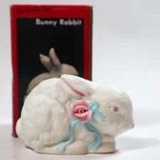 VTG 1990 Artmark Bunny Rabbit White Figurine Fine Porcelain Bisque Easter Spring