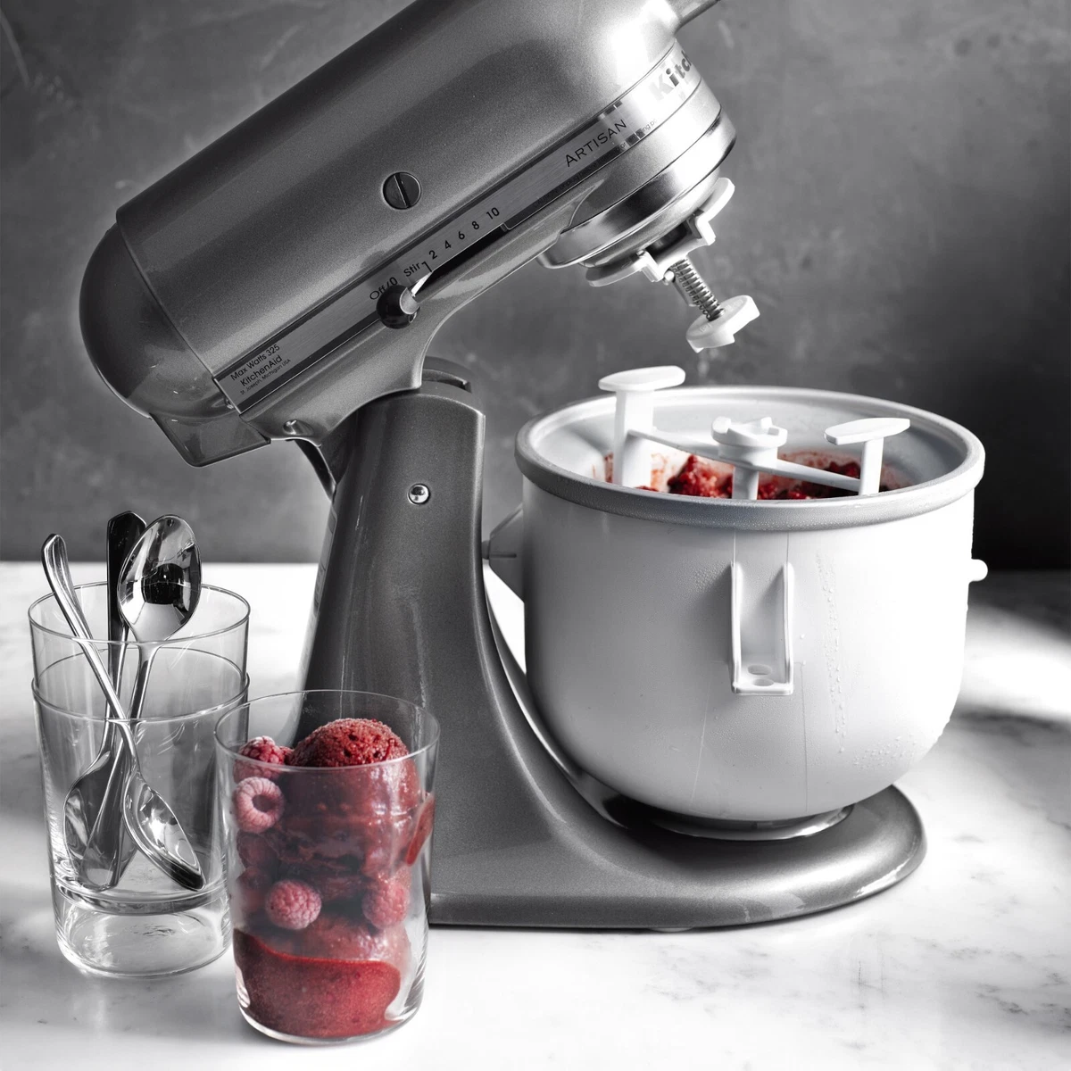 Kitchenaid KAICA 2 Qt Ice Cream Frozen Yogurt Maker Attachment