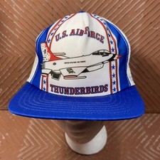 US Air Force Thunderbirds Hat SnapBack Cap Mesh Foam Trucker USAF Vintage 80s