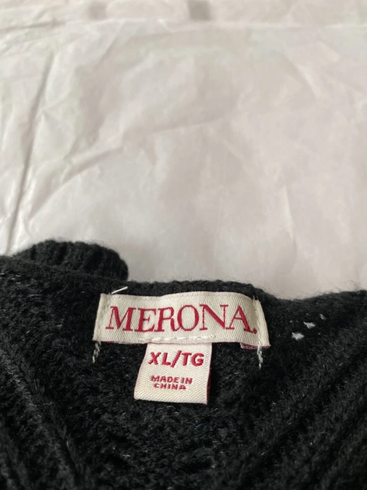 SUÉTER MUJER MERONA NEGRO XL CUELLO EN V Foto 2 de 4