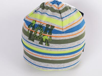 Döll Mütze Jungen Beanie Gr 53 gestreift Topfmütze grau Sommermütze 