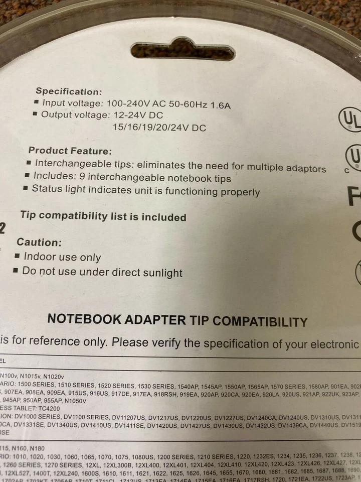 SEVEN STAR SS-222 SWITCHING ADAPTOR FOR NOTEBOOK COMPUTER - Image 4 of 4