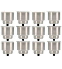 Set Of 12 Stainless Steel Cup Drink Holder With Drain Marine Boat Rv Camper
