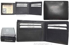 Lot of 2. Men's Wallet RFID Genuine Leather Wallet Bifold 3 billfold New in Box 