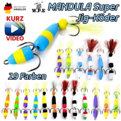 W.P.E. 🦈 Mandula Jig Köder Zanderkiller Kunstköder Cheburaschka Zander Hecht Angeln .