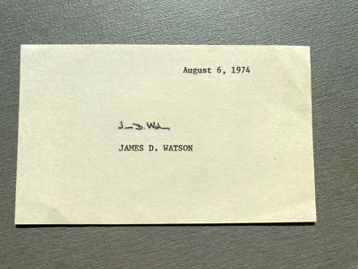 JAMES D. WATSON Nobelpreis 1962 signed Briefkarte 7.5x13 Autogramm