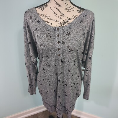 Intimately Free People Sleep Shirt Womens small Sleeping to Dream Stars Burnout