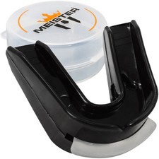 MEISTER DOUBLE MOUTH GUARD w/ CASE - BLACK MMA Gum Shield - CUSTOM FIT MOLDABLE