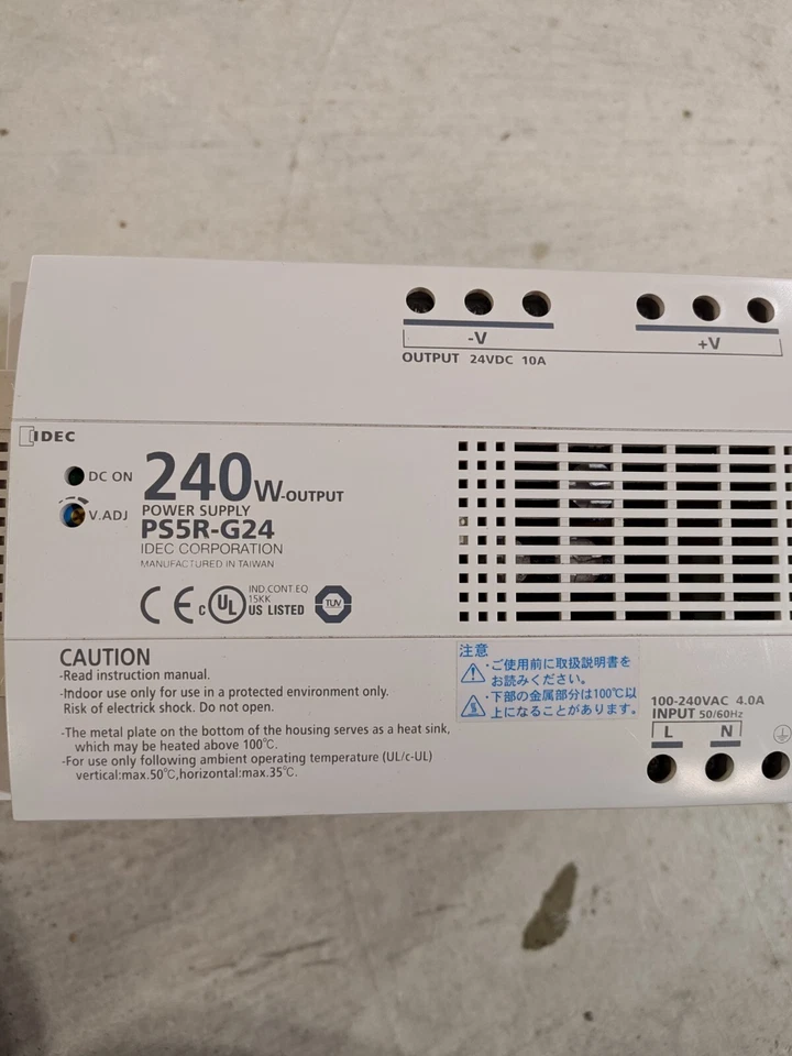 IDEC PS5R-G24 Power Supply:  100-240VAC 4A IN, 24VDC 10A 240W OUT - NEW - Image 2 of 4