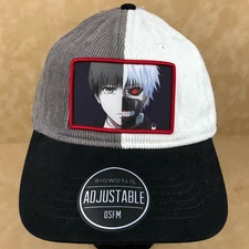 NEW Bioworld Hot Topic Tokyo Ghoul Corduroy White Grey Cotton Adjustable Hat