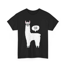 Llama Sup T-Shirt, Llama Sunglasses Animals Lovers Women Men T-Shirt