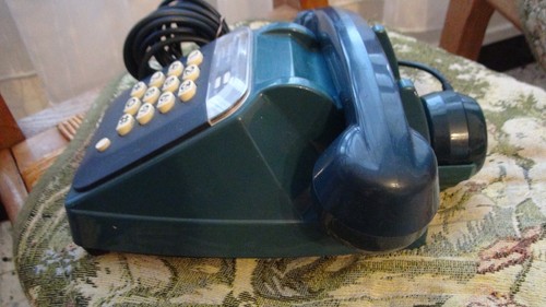 Téléphone Bleu fixe Ancien Bleu vintage 1983 Socotel - Photo 2/11