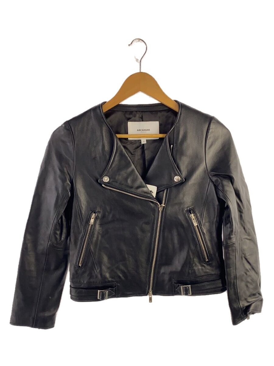 Women's Black Leather Blouson Jacket by Arcanum Design 1246