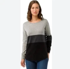 Smartwool Women's Shadow Pine Crew Sweater MoonBeam Heather ColorBlock Medium