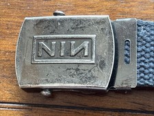 Original J.Artist Mgmt Merch Nine Inch Nails Belt Buckle & USED Belt 46&rdquo; Length