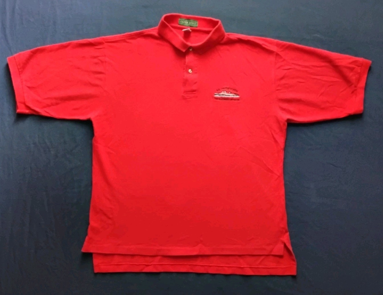 Vintage S.S. United States The Mariners Museum Polo Shirt Mens XL Red USA Made