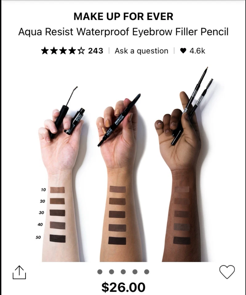 MAKE UP FOR EVER Aqua Resist Brow Filler 24Hr MicroSlanted Pencil 20 DEEP BLONDE - Image 3 of 3